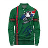 South Sydney Rabbitohs Long Sleeve Polo Shirt - Happy Australia Day Flag Scratch Style