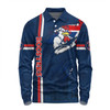 Sydney Roosters Long Sleeve Polo Shirt - Happy Australia Day Flag Scratch Style