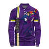 Melbourne Storm Long Sleeve Polo Shirt - Happy Australia Day Flag Scratch Style