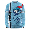 Cronulla-Sutherland Sharks Long Sleeve T-shirt - Happy Australia Day Flag Scratch Style