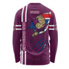 Queensland Maroons Long Sleeve T-shirt - Happy Australia Day Flag Scratch Style