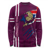 Queensland Maroons Long Sleeve T-shirt - Happy Australia Day Flag Scratch Style