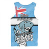 Cronulla-Sutherland Sharks Men Singlet - Happy Australia Day We Are One And Free
