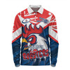 Sydney Roosters Long Sleeve Polo Shirt - Happy Australia Day We Are One And Free