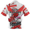 St. George Illawarra Dragons Zip Polo Shirt - Happy Australia Day We Are One And Free