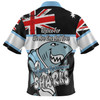 Cronulla-Sutherland Sharks Polo Shirt - Happy Australia Day We Are One And Free V2