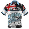 Cronulla-Sutherland Sharks Polo Shirt - Happy Australia Day We Are One And Free V2