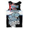 Cronulla-Sutherland Sharks Men Singlet - Happy Australia Day We Are One And Free V2