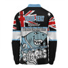 Cronulla-Sutherland Sharks Long Sleeve Polo Shirt - Happy Australia Day We Are One And Free V2
