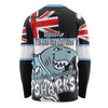 Cronulla-Sutherland Sharks Long Sleeve T-shirt - Happy Australia Day We Are One And Free V2