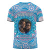 Australia Aboriginal Custom T-shirt - Believe You Can And Hold Firmly Onto Your Dreams Personalised Photo (Blue) T-shirt