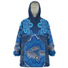 Australia Aboriginal Custom Snug Hoodie - Blue Aboriginal Dot With Fish Personalised Photo Snug Hoodie