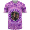 Australia Aboriginal Custom Baseball Shirt - Believe You Can And Hold Firmly Onto Your Dreams Personalised Photo (Purple) Baseball Shirt