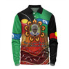 Australia Aboriginal Custom Long Sleeve Polo Shirt - Aboriginal Keep Your Eyes On The Sun Personalised Photo Long Sleeve Polo Shirt