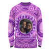 Australia Aboriginal Custom Long Sleeve T-shirt - Believe You Can And Hold Firmly Onto Your Dreams Personalised Photo (Purple) Long Sleeve T-shirt