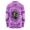 Australia Aboriginal Custom Long Sleeve T-shirt - Believe You Can And Hold Firmly Onto Your Dreams Personalised Photo (Purple) Long Sleeve T-shirt