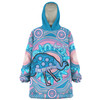 Australia Emu Aboriginal Custom Snug Hoodie - Blue Indigenous Dreamtime Emu Snug Hoodie