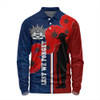 Australia Anzac Day Long Sleeve Polo Shirt - Lest We Forget Remebrance Day (Blue) Long Sleeve Polo Shirt