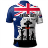 Australia Anzac Day Polo Shirt - Anzac Day With Map And Flag Australia Polo Shirt