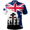 Australia Anzac Day Polo Shirt - Anzac Day With Map And Flag Australia Polo Shirt