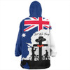 Australia Anzac Day Snug Hoodie - Anzac Day With Map And Flag Australia Snug Hoodie