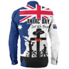 Australia Anzac Day Long Sleeve Shirt - Anzac Day With Map And Flag Australia Long Sleeve Shirt