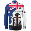 Australia Anzac Day Long Sleeve Shirt - Anzac Day With Map And Flag Australia Long Sleeve Shirt