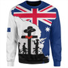 Australia Anzac Day Sweatshirt - Anzac Day With Map And Flag Australia Sweatshirt