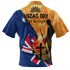 Australia Anzac Day Zip Polo Shirt - Anzac Day Flag Lest We Forget Zip Polo Shirt