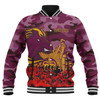 Brisbane Broncos Baseball Jacket - Brisbane Broncos Anzac Day Lest We Forget