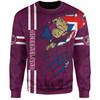 Queensland Maroons Sweatshirt - Happy Australia Day Flag Scratch Style