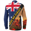 Australia Long Sleeve Shirt Custom Anzac Day Let We Forget Barbed Wire