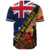 Australia Baseball Shirt Custom Anzac Day Let We Forget Barbed Wire