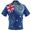 Australia Zip Polo Shirt Flag With Kangaroo Aboriginal