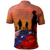 Australia Polo Shirt Lest We Forger Soldiers Flag With Poppy Flower