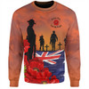 Australia Sweatshirt Lest We Forger Soldiers Flag With Poppy Flower