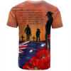 Australia T-Shirt Lest We Forger Soldiers Flag With Poppy Flower
