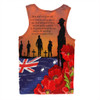 Australia Men Singlet Lest We Forger Soldiers Flag With Poppy Flower