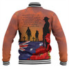Australia Baseball Jacket Lest We Forger Soldiers Flag With Poppy Flower