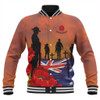 Australia Baseball Jacket Lest We Forger Soldiers Flag With Poppy Flower