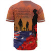 Australia Baseball Shirt Lest We Forger Soldiers Flag With Poppy Flower