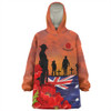 Australia Snug Hoodie Lest We Forger Soldiers Flag With Poppy Flower