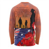 Australia Long Sleeve T-shirt Lest We Forger Soldiers Flag With Poppy Flower