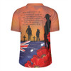 Australia Rugby Jersey Lest We Forger Soldiers Flag With Poppy Flower