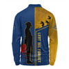 Parramatta Eels Long Sleeve Polo Shirt - Anzac Day Lest We Forget Poppy