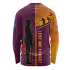 Brisbane Broncos Long Sleeve T-shirt - Anzac Day Lest We Forget Poppy