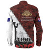 Australia Long Sleeve Shirt - Anzac Day Poppy Flower And Barbed Wire