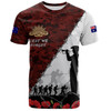 Australia T-Shirt - Anzac Day Poppy Flower And Barbed Wire