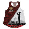 Australia Women Racerback Singlet - Anzac Day Poppy Flower And Barbed Wire