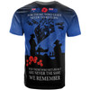 Australia T-Shirt Anzac Day Poppy Flowers Blue2